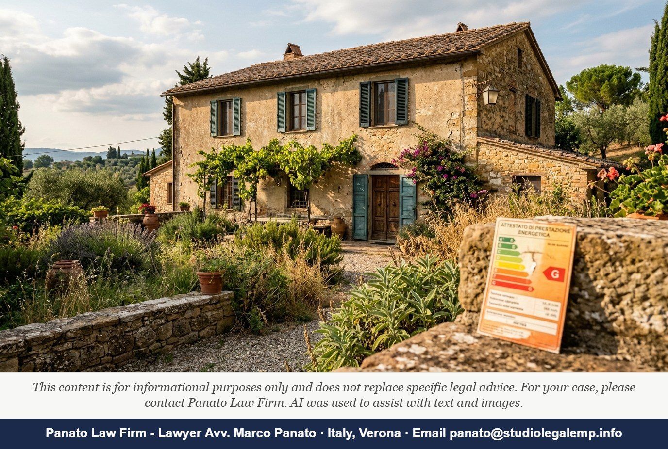 Italy Energy Performance Certificate 2026: F & G Foreign-Owned Homes - Panato Law Firm — Verona
