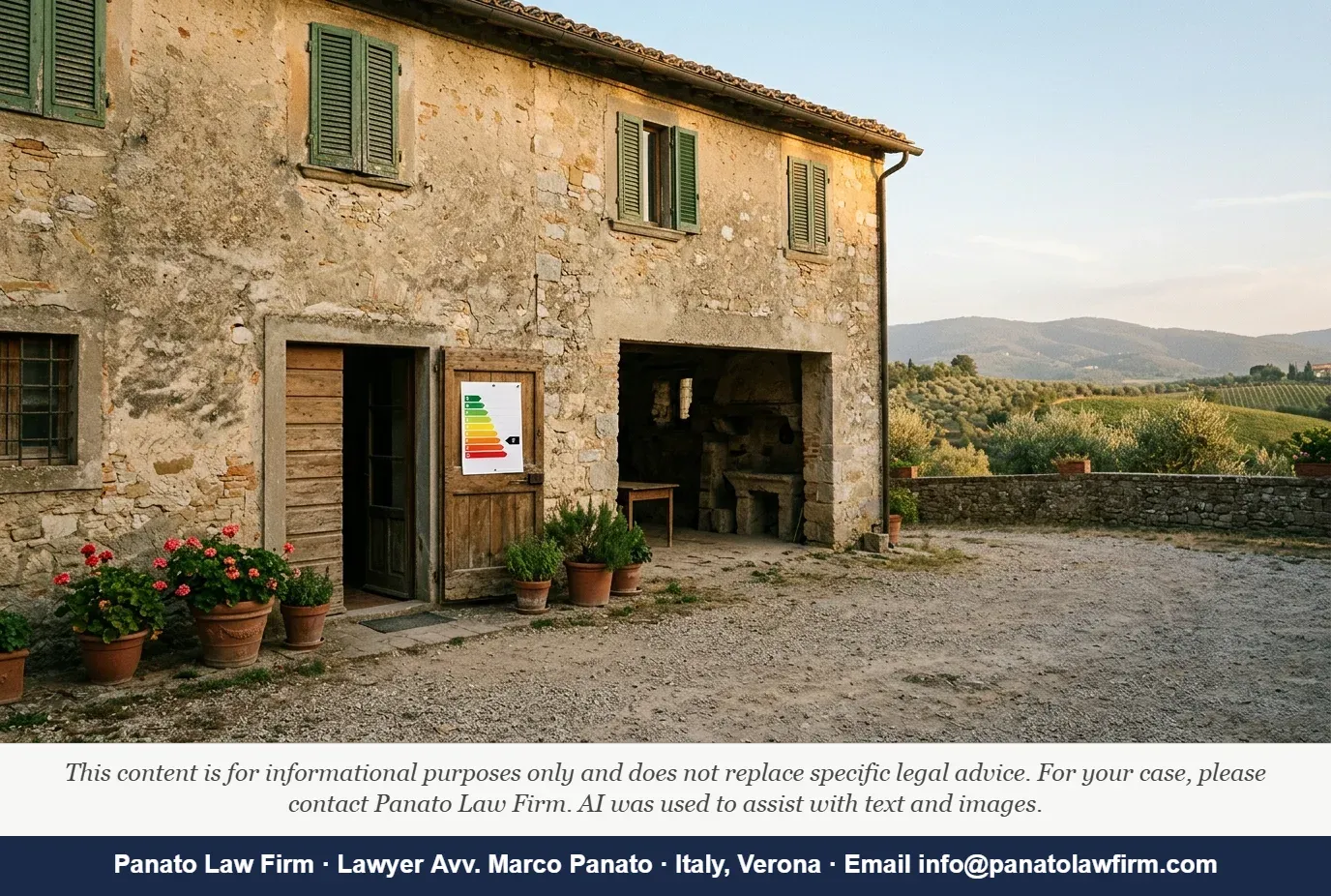 Italy Energy Performance Certificate 2026: F/G Rating Risks - Panato Law Firm — Verona